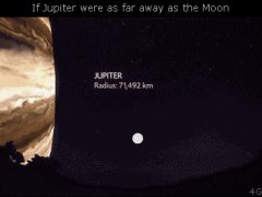 Юпитер на расстоянии луны