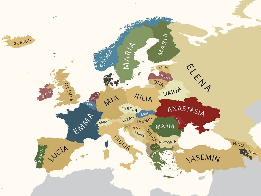 Популярные женские имена в Европе