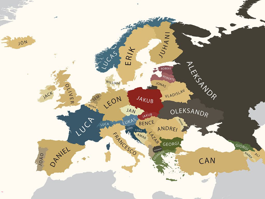 Популярные мужские имена в Европе