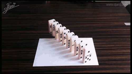 Великолепная оптическая иллюзия с нарисованными домино