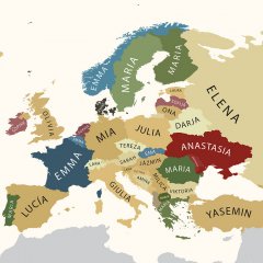 Популярные женские имена в Европе