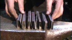Изготовление клинков из штемпельного дамаска
